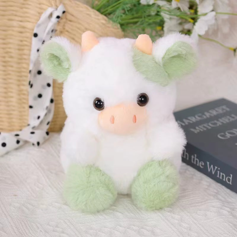 2024 New Cow Strawberry Doll Cute Cow Plush Toy Pink, Black Sitting Cow Plush as a Home Decoration Ornament for Your Girlfriend