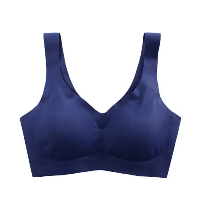 2024 Women Seamless Ice Silk Bra Removable Chest Pad Lifting Bralette Underwear No Steel Ring Breathable Push up Yoga Vest Bras