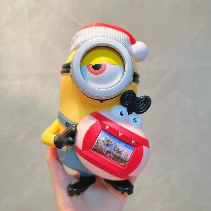 Genuine Minion Figure Storage Bucket Despicabler Doll Camera Toys Storage Bucket Universal Studios Christmas Toy Ornaments