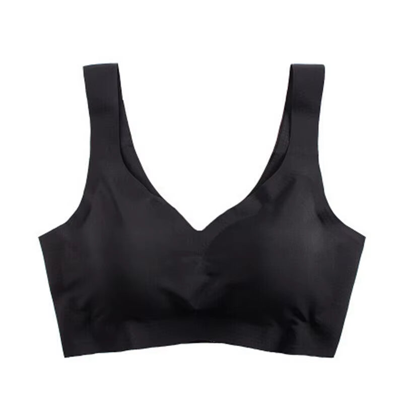 2024 Women Seamless Ice Silk Bra Removable Chest Pad Lifting Bralette Underwear No Steel Ring Breathable Push up Yoga Vest Bras