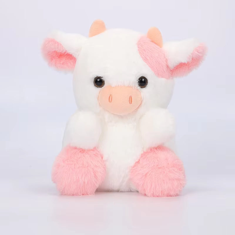 2024 New Cow Strawberry Doll Cute Cow Plush Toy Pink, Black Sitting Cow Plush as a Home Decoration Ornament for Your Girlfriend