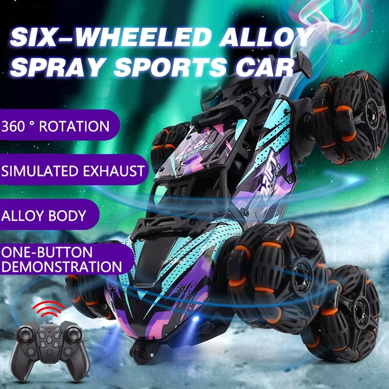 Six Wheels Dual RC Car Toy Spray Twisting Stunt Drift Car Gesture Sensing Remote Controlled Cars Toys for Children Adults