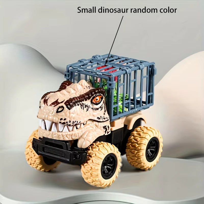 Pull Back Dinosaur Truck Toys Car Transport Truck Toys with Dino Figures for Boys Toddlers T-Rex Dinosaur Games Monster Truck