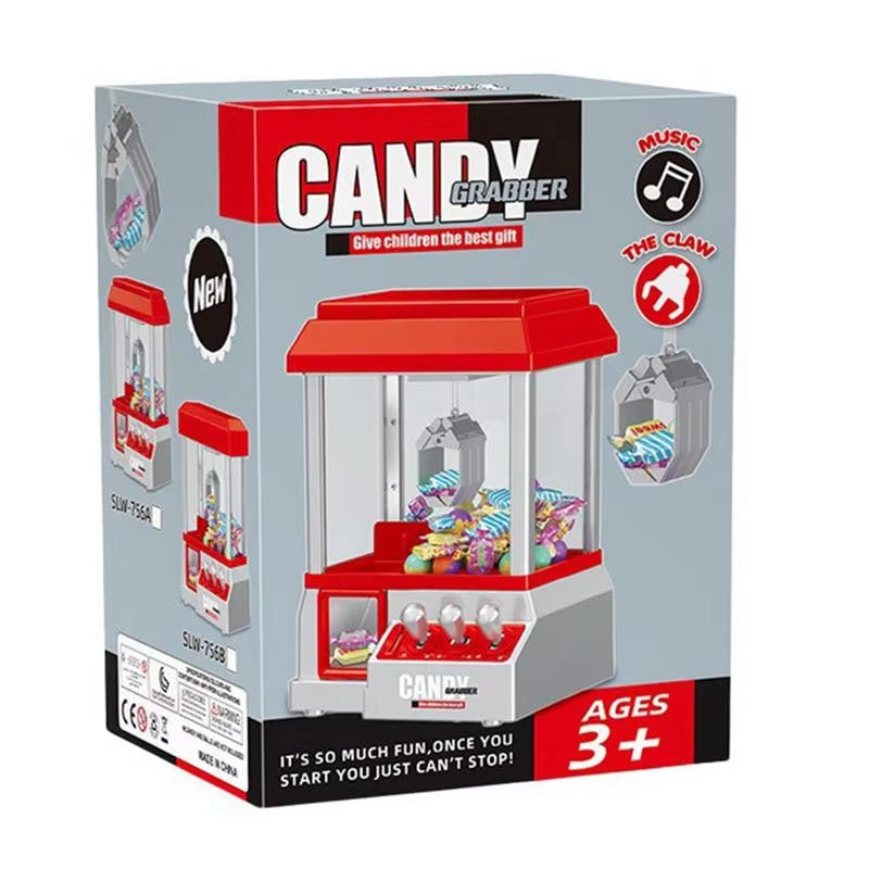 Mini Claw Machine Miniature Candy Grabber for Kids Cool Fun Mini Candy Grabber Prize Dispenser Vending Toy with 24 Game Coins