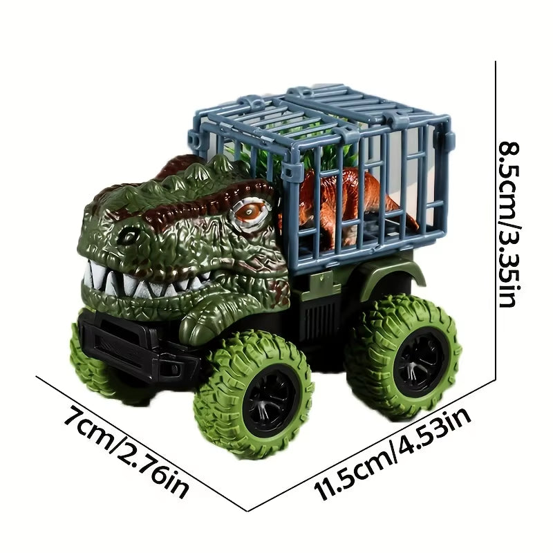 Pull Back Dinosaur Truck Toys Car Transport Truck Toys with Dino Figures for Boys Toddlers T-Rex Dinosaur Games Monster Truck