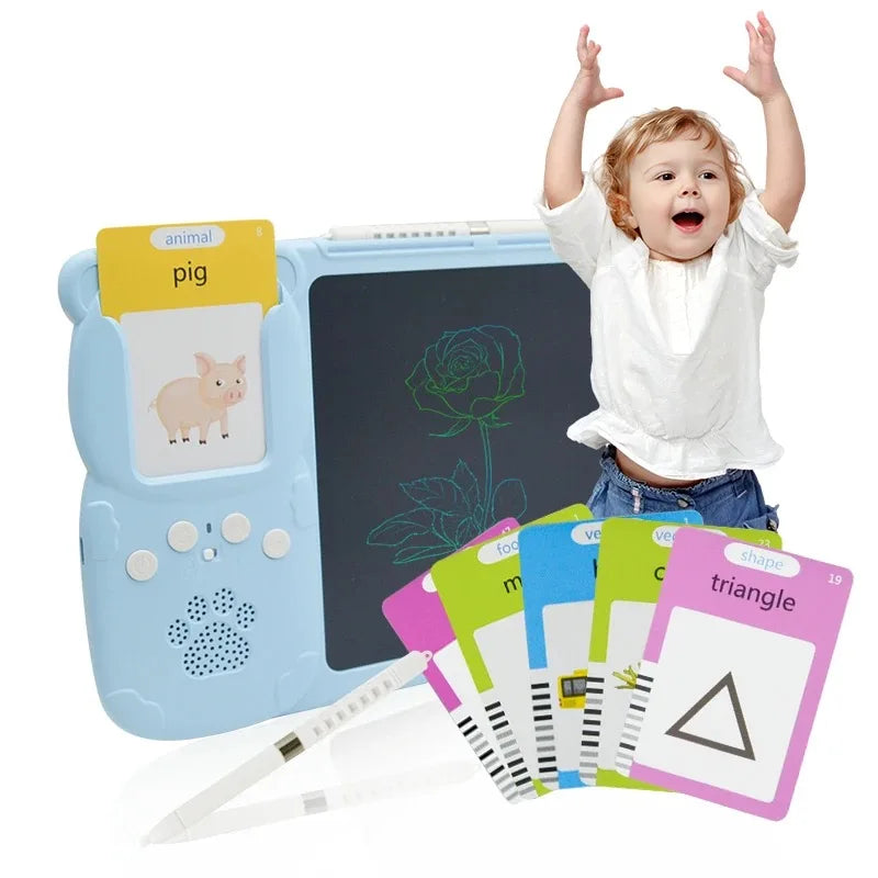 Educational Learning Talk Flash Cards Machine Early Education English Reading Audio Book Machine LCD Writing Drawing Board Toys