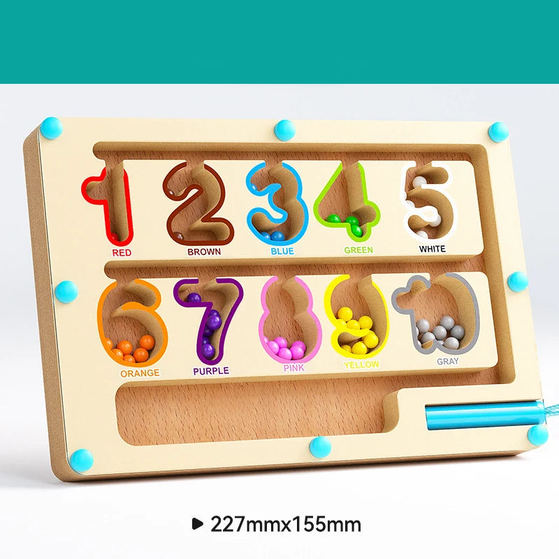 Magnetic Color and Number Maze Montessori Dinosaur Counting Matching Learning Puzzle Board Toddler Fine Motor Skills Travel Toys