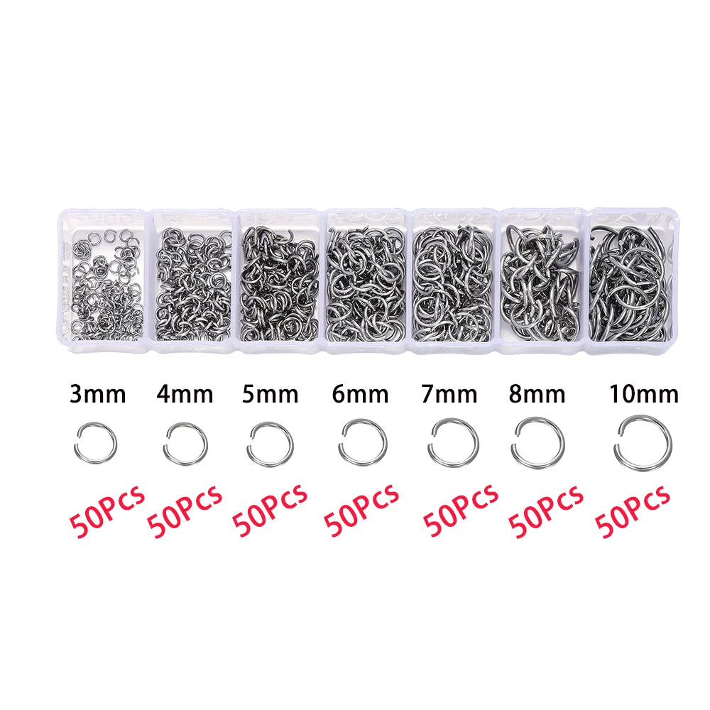 210-400Pcs/Box Jewelry Making Kits Lobster Clasp Open Jump Rings End Crimps Beads Box Handmade DIY Bracelet Necklace Findings