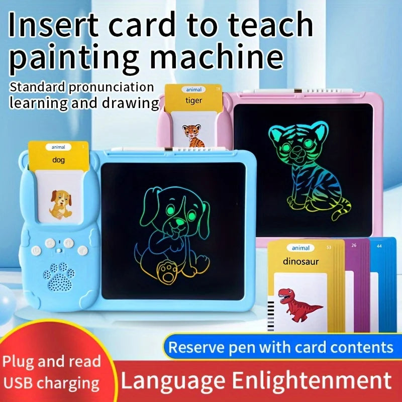 Educational Learning Talk Flash Cards Machine Early Education English Reading Audio Book Machine LCD Writing Drawing Board Toys