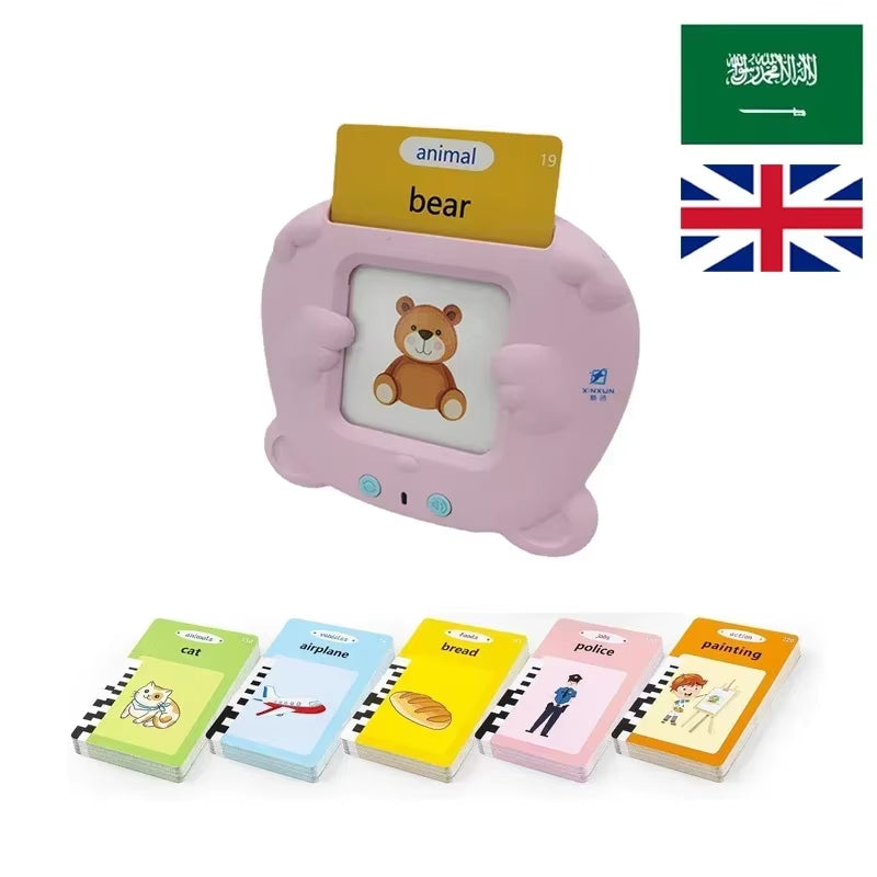 Talking Flash Cards Early Educational Baby Boys Girls Preschool Learning Reading Machine Interactive Gift Arabic Russian Italian