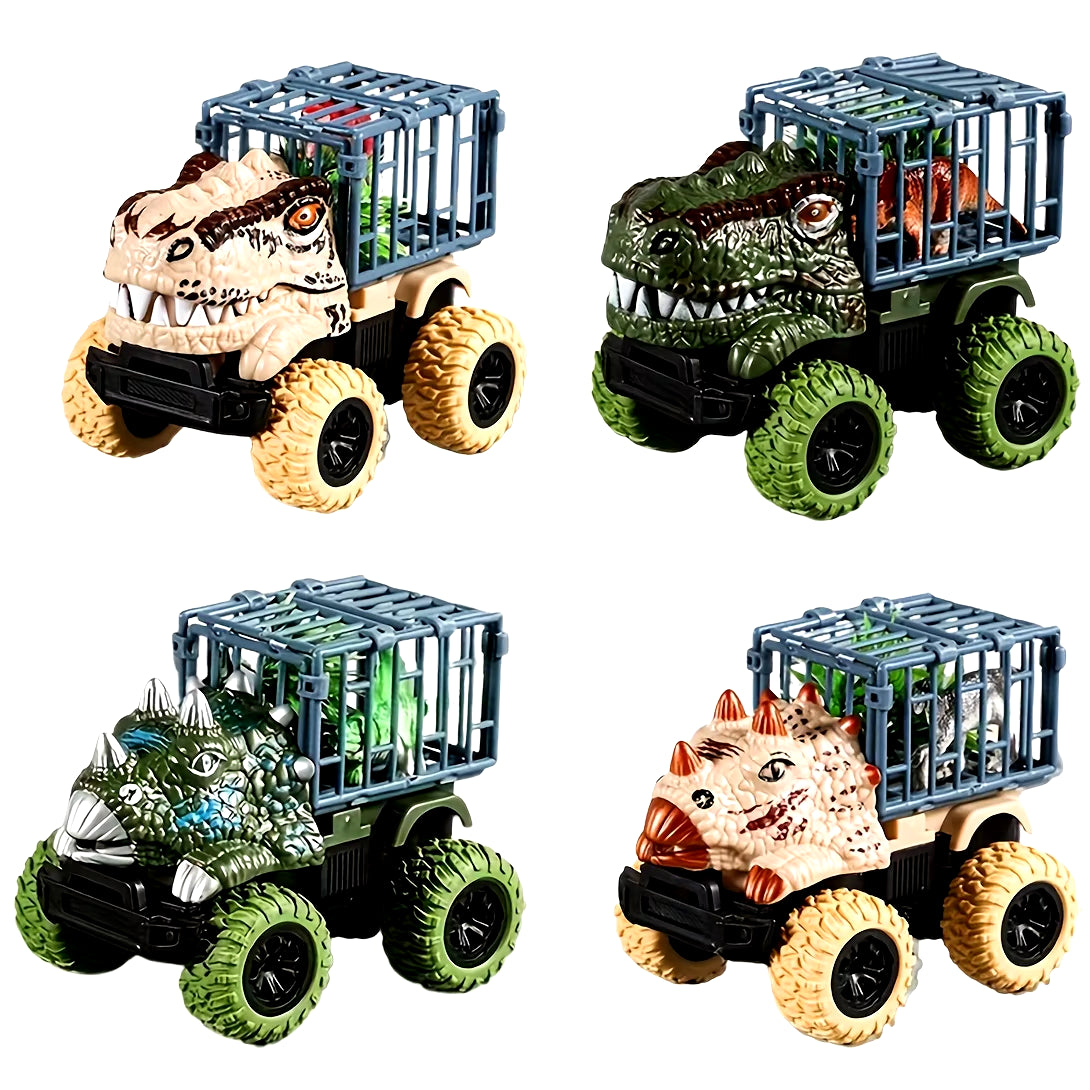 Pull Back Dinosaur Truck Toys Car Transport Truck Toys with Dino Figures for Boys Toddlers T-Rex Dinosaur Games Monster Truck