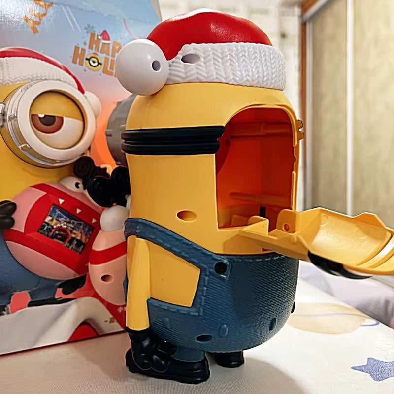 Genuine Minion Figure Storage Bucket Despicabler Doll Camera Toys Storage Bucket Universal Studios Christmas Toy Ornaments