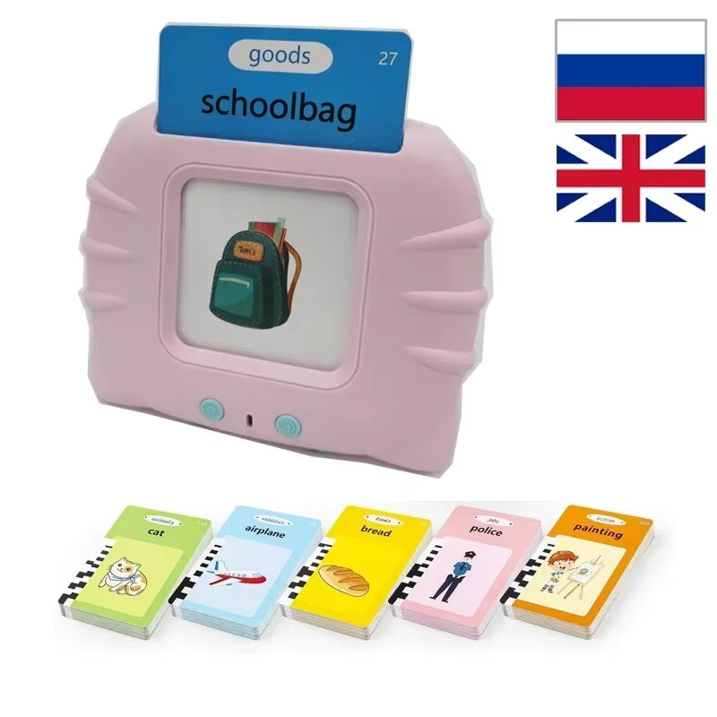 Talking Flash Cards Early Educational Baby Boys Girls Preschool Learning Reading Machine Interactive Gift Arabic Russian Italian