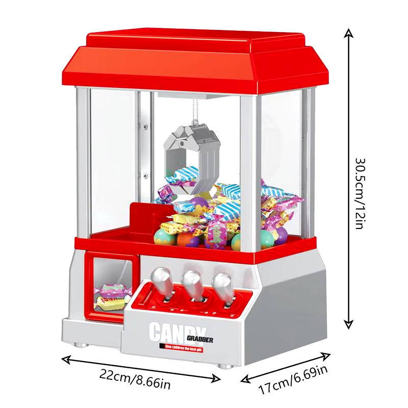 Mini Claw Machine Miniature Candy Grabber for Kids Cool Fun Mini Candy Grabber Prize Dispenser Vending Toy with 24 Game Coins