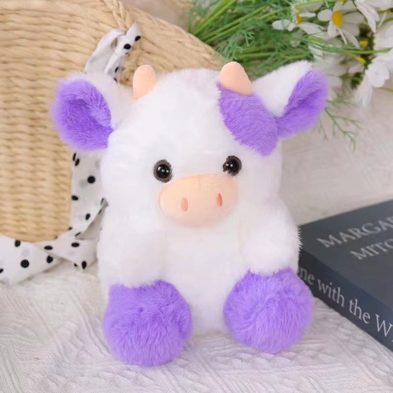 2024 New Cow Strawberry Doll Cute Cow Plush Toy Pink, Black Sitting Cow Plush as a Home Decoration Ornament for Your Girlfriend