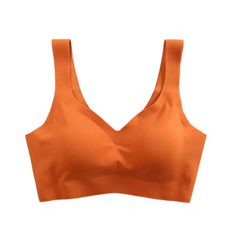 2024 Women Seamless Ice Silk Bra Removable Chest Pad Lifting Bralette Underwear No Steel Ring Breathable Push up Yoga Vest Bras