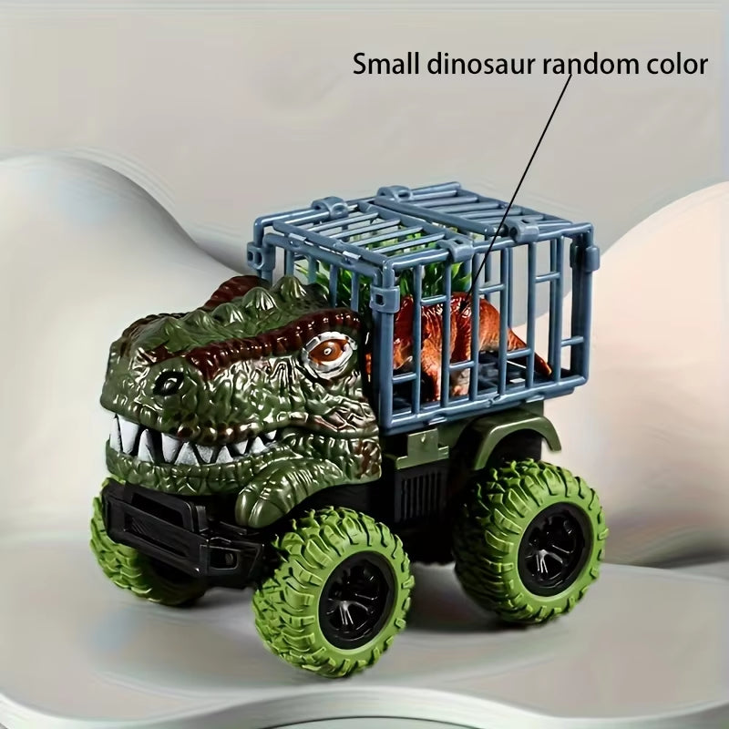 Pull Back Dinosaur Truck Toys Car Transport Truck Toys with Dino Figures for Boys Toddlers T-Rex Dinosaur Games Monster Truck