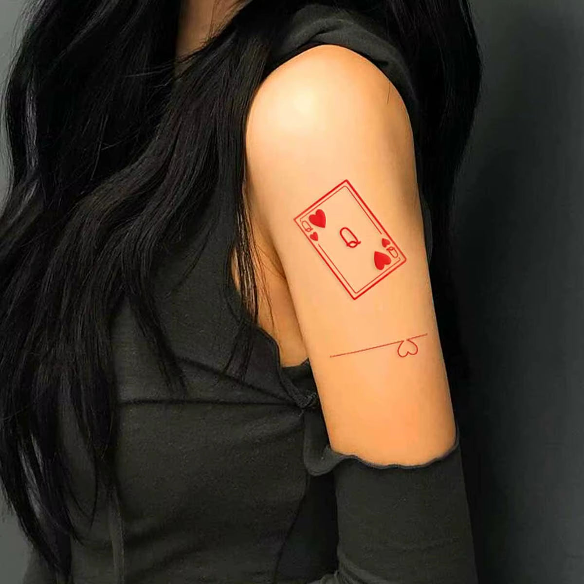 12Pcs/Set Waterproof Temporary Tattoo Stickers Playing Cards Peach Tattoo Small Size Tatto Flash Tatoo Fake Tattoos for Man Girl