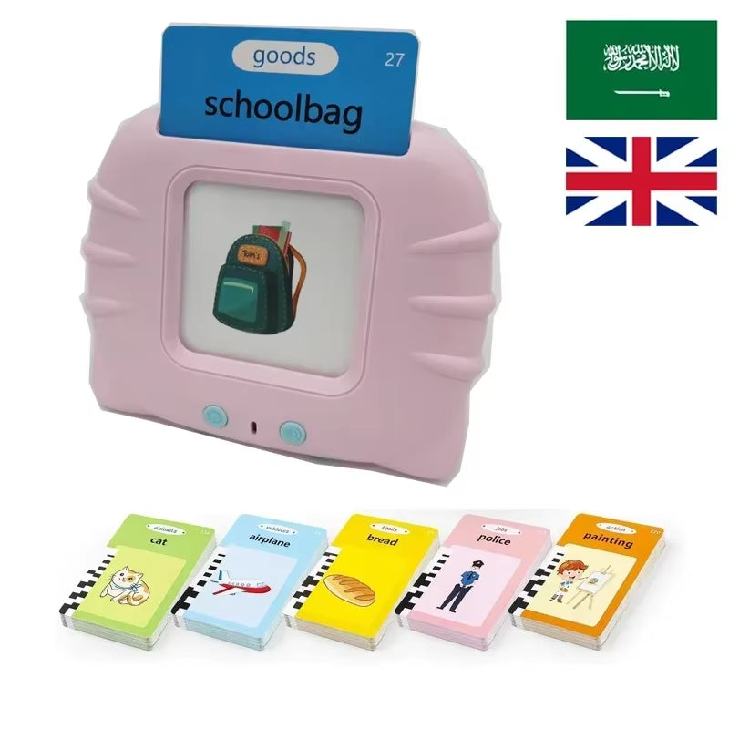 Talking Flash Cards Early Educational Baby Boys Girls Preschool Learning Reading Machine Interactive Gift Arabic Russian Italian